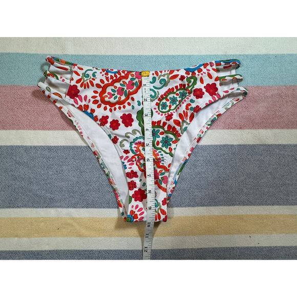 NWOT Paisley Print Crisscross Bikini Set Boho Style Size Small - Picture 4 of 6